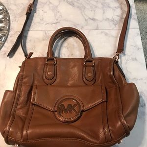 Mk brown with rose gold bag